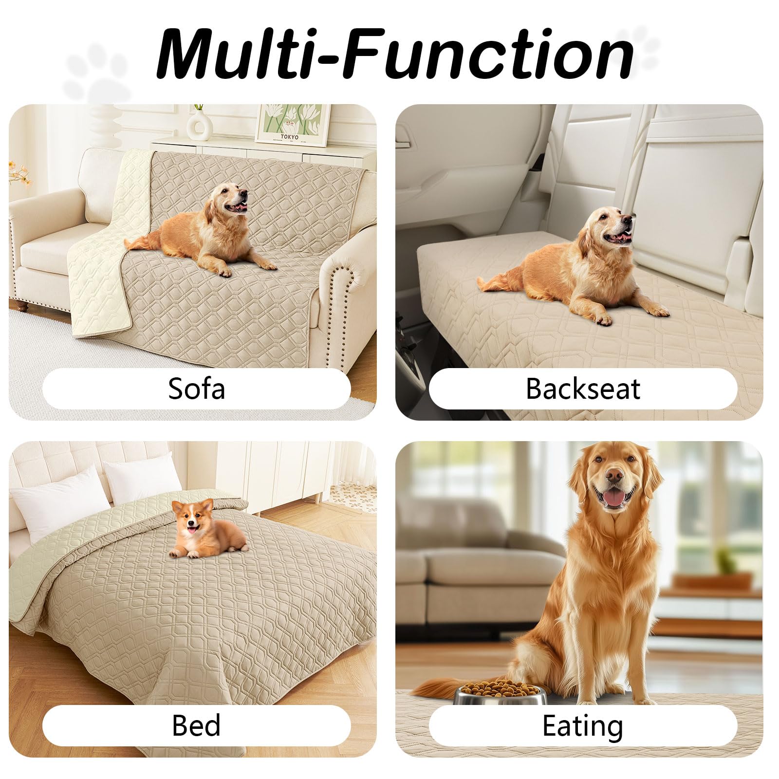 Foto 6 pulgar | Manta Impermeable Para Cama Para Perros Hyha, Funda De Sofá Reversible, Color Topo - Venta Internacional.