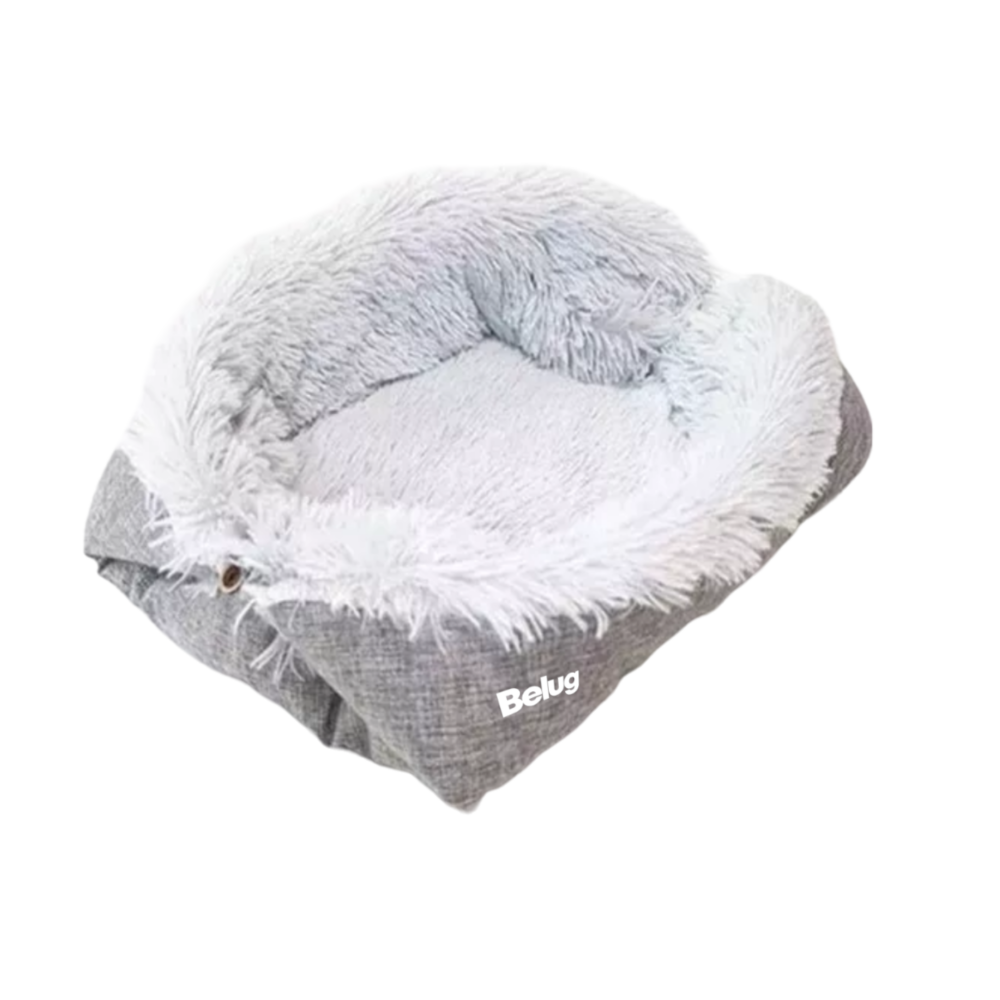 Cama Para Gatos Mascotas Perros Suave Manta Lavable Plegable Gris Belug