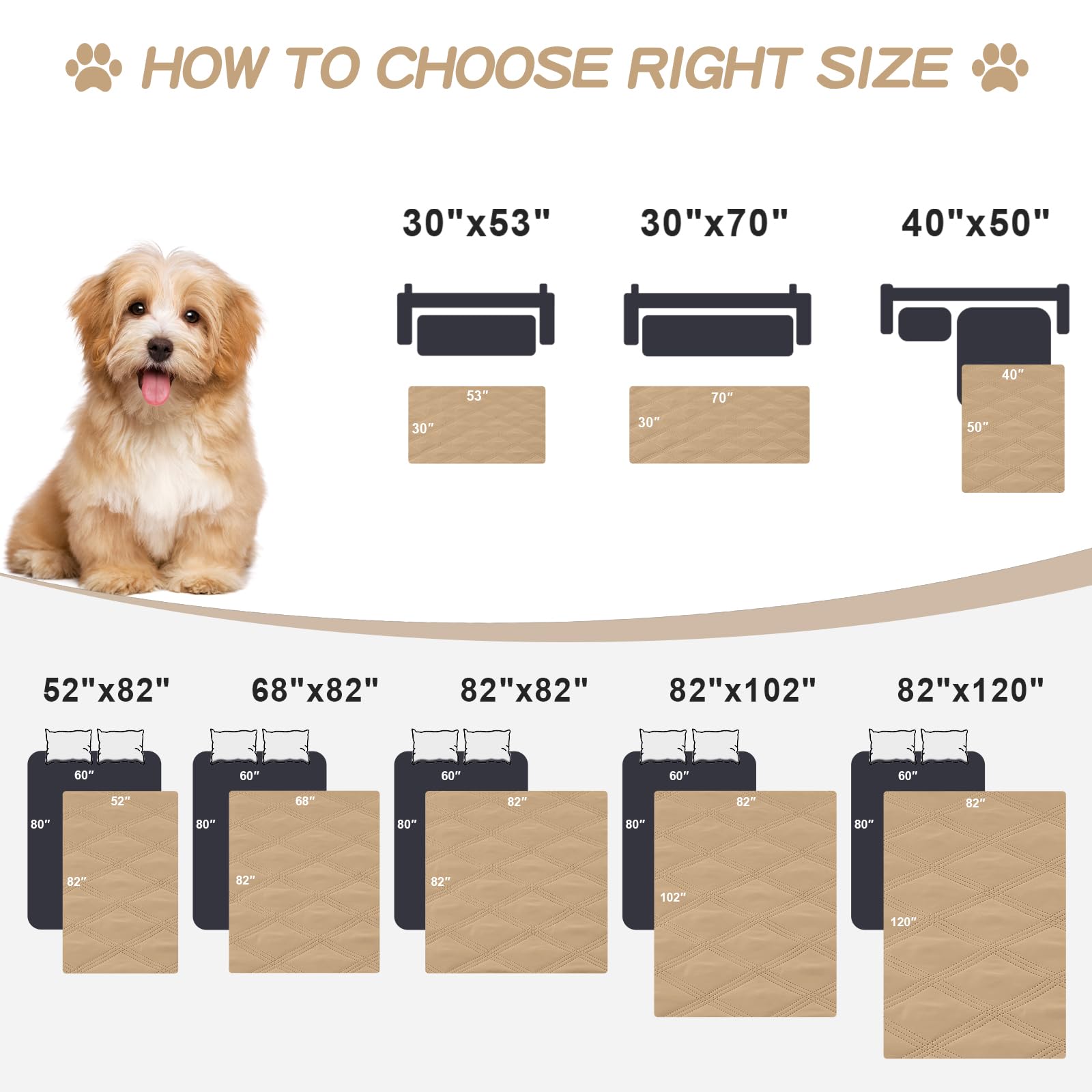 Foto 7 pulgar | Manta Impermeable Para Perros Smiry 30 X 70 Cm, Color Camel/beige - Venta Internacional.