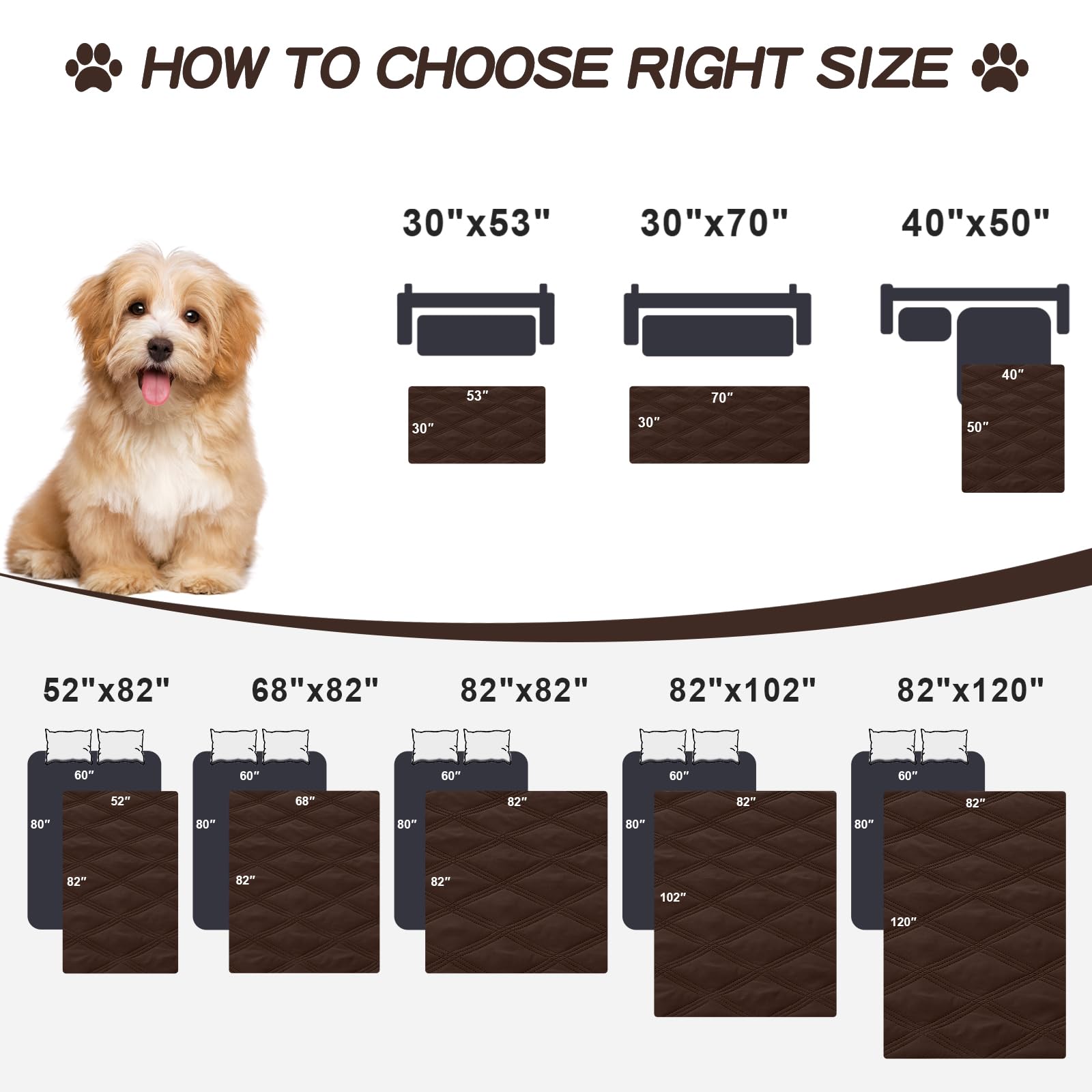 Foto 7 pulgar | Manta Impermeable Para Perros Smiry, 40 X 50 Cm, Color Chocolate Y Gris - Venta Internacional.
