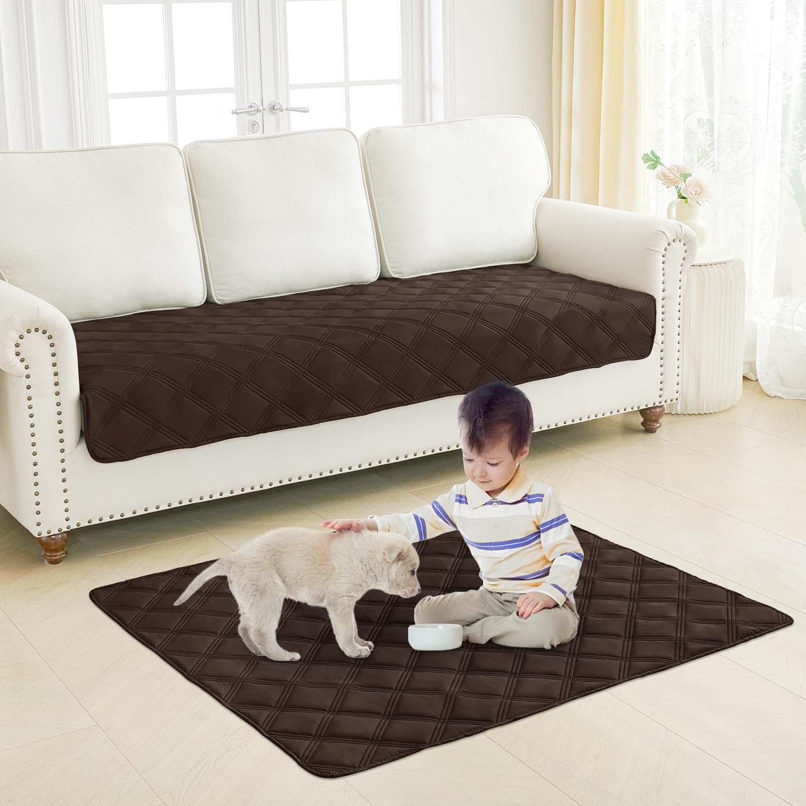 Foto 8 pulgar | Manta Impermeable Para Perros Smiry, 40 X 50 Cm, Color Chocolate Y Gris - Venta Internacional.