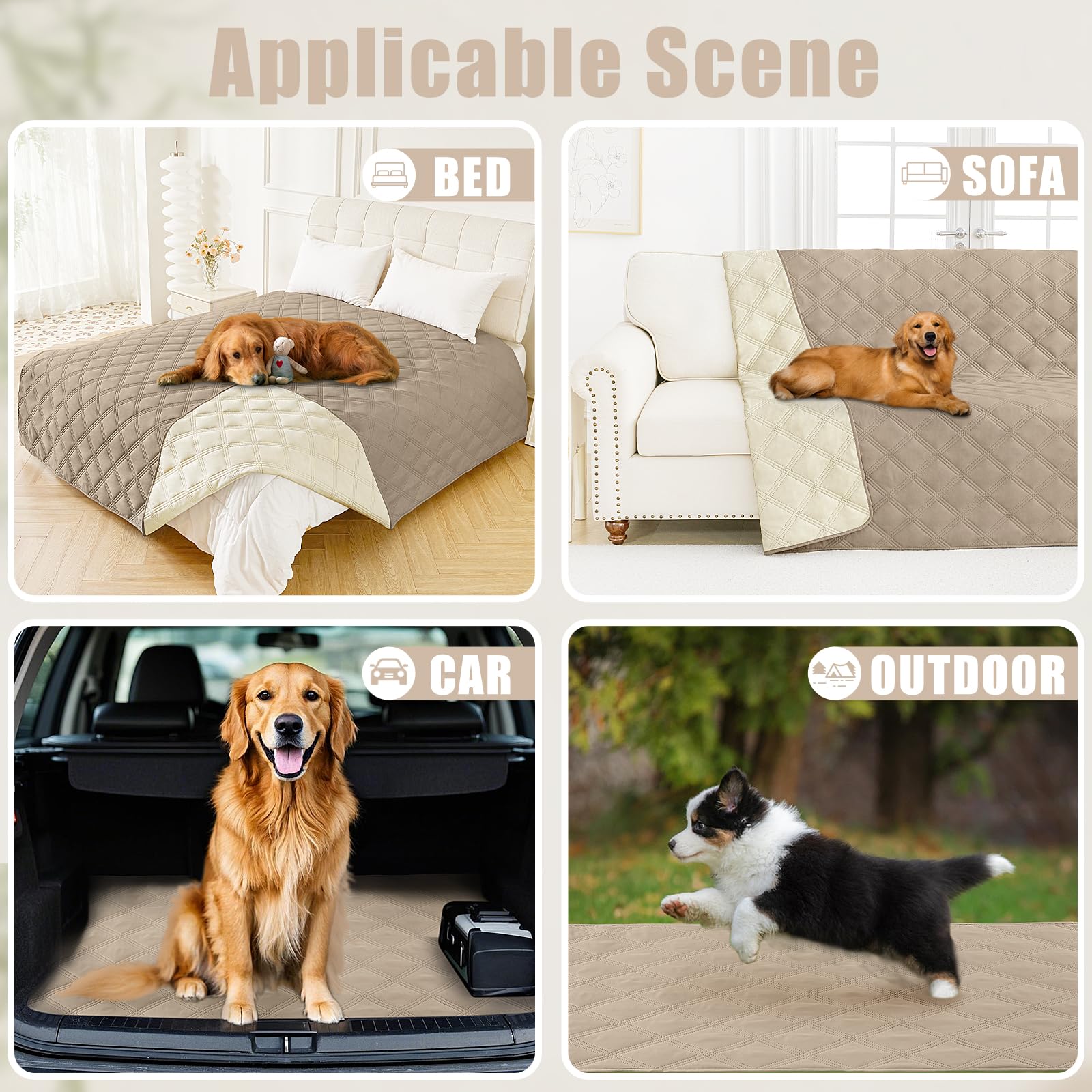 Foto 5 | Manta Impermeable Para Perros Smiry, 70 X 180 Cm, Color Topo Y Beige - Venta Internacional.