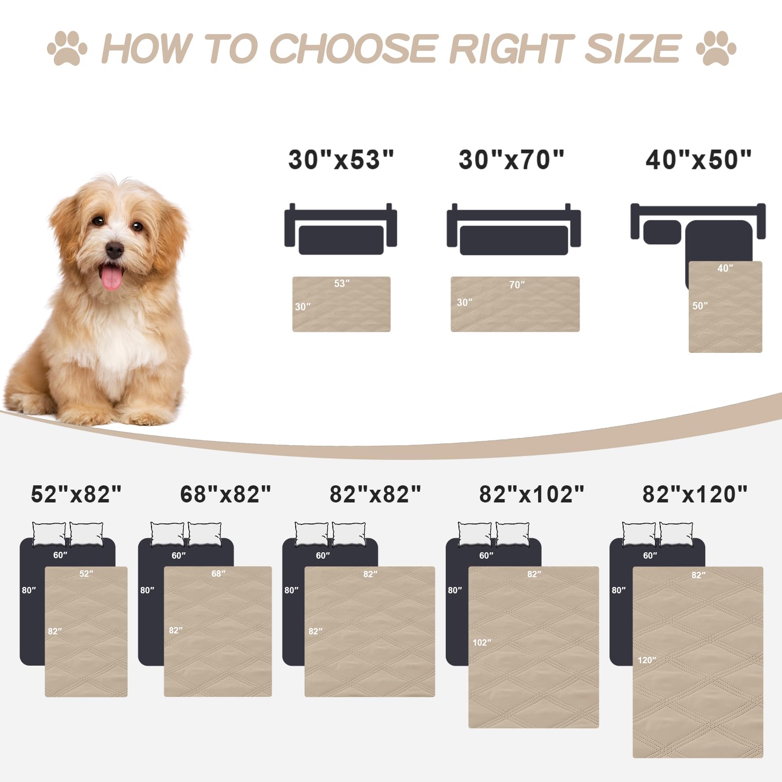 Foto 7 pulgar | Manta Impermeable Para Perros Smiry, 70 X 180 Cm, Color Topo Y Beige - Venta Internacional.