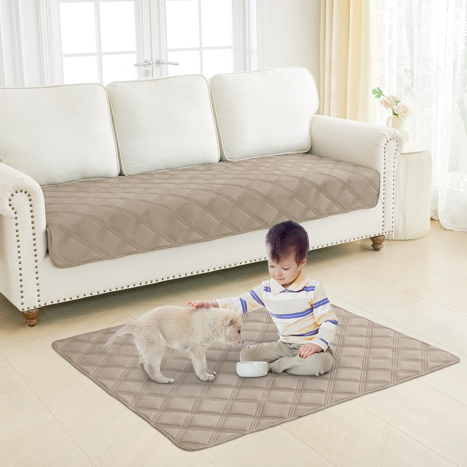 Foto 8 pulgar | Manta Impermeable Para Perros Smiry, 70 X 180 Cm, Color Topo Y Beige - Venta Internacional.