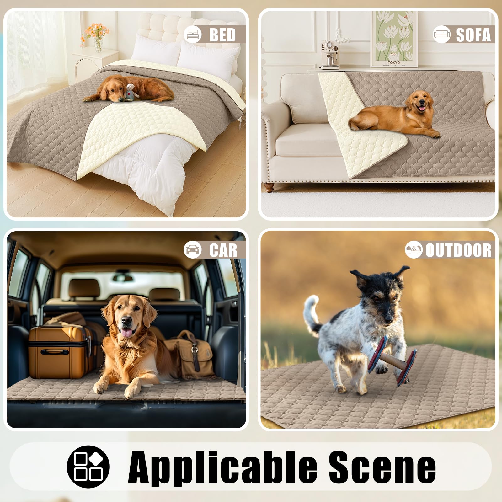 Foto 6 | Manta Impermeable Para Perros Smiry, Color Topo Y Beige, 70 X 180 Cm - Venta Internacional.