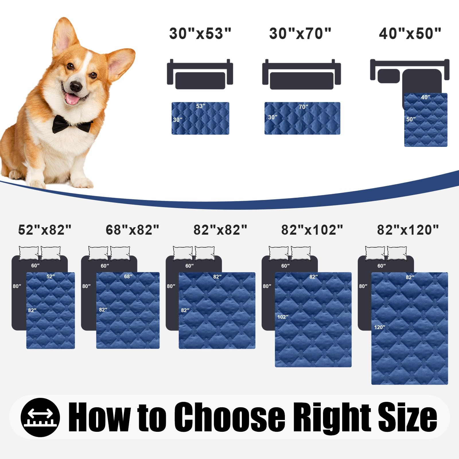 Foto 6 pulgar | Manta Impermeable Para Cama Para Perros Smiry, Azul Y Azul, 70 X 180 Cm - Venta Internacional.