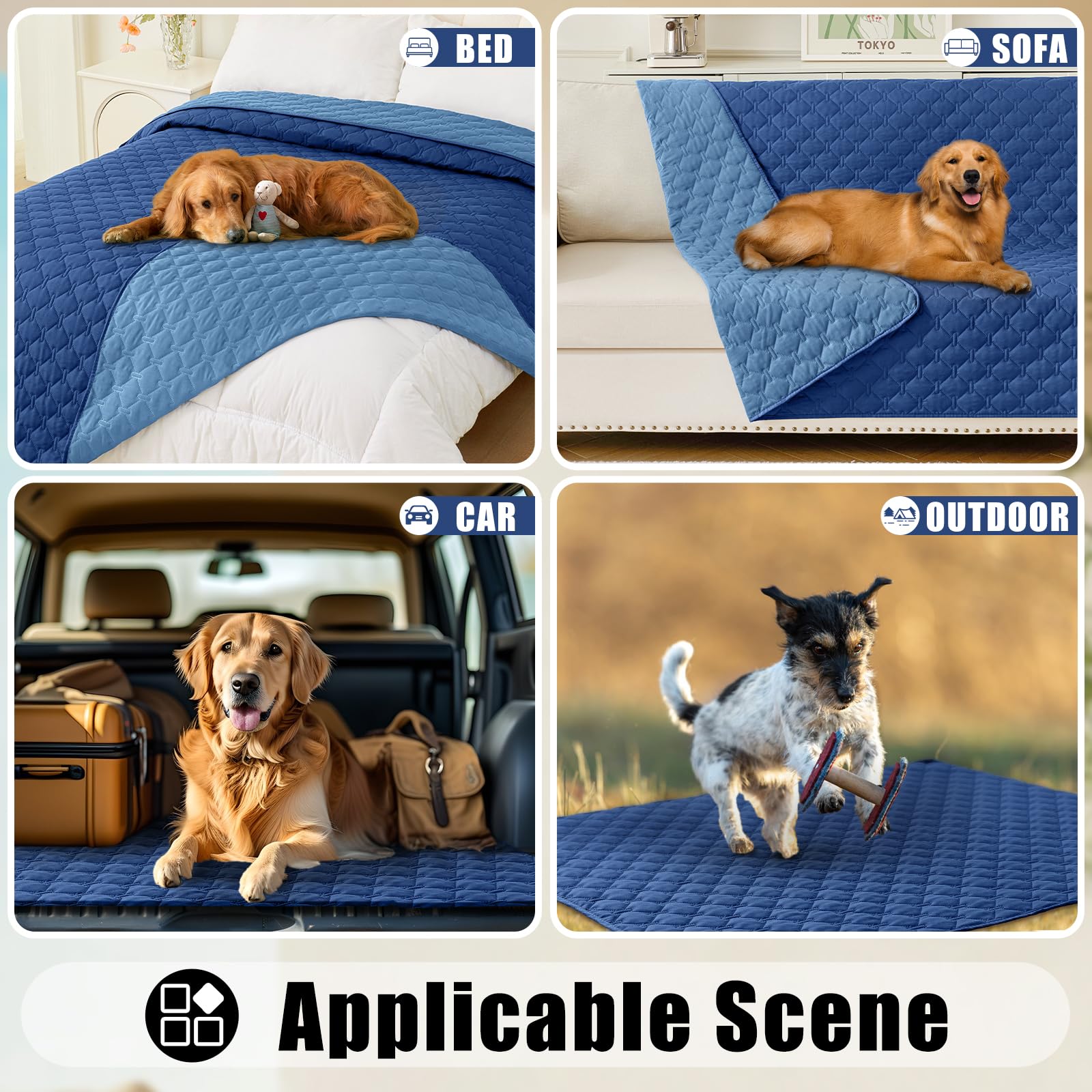 Foto 6 | Manta Impermeable Para Cama Para Perros Smiry, Azul Y Azul, 70 X 180 Cm - Venta Internacional.