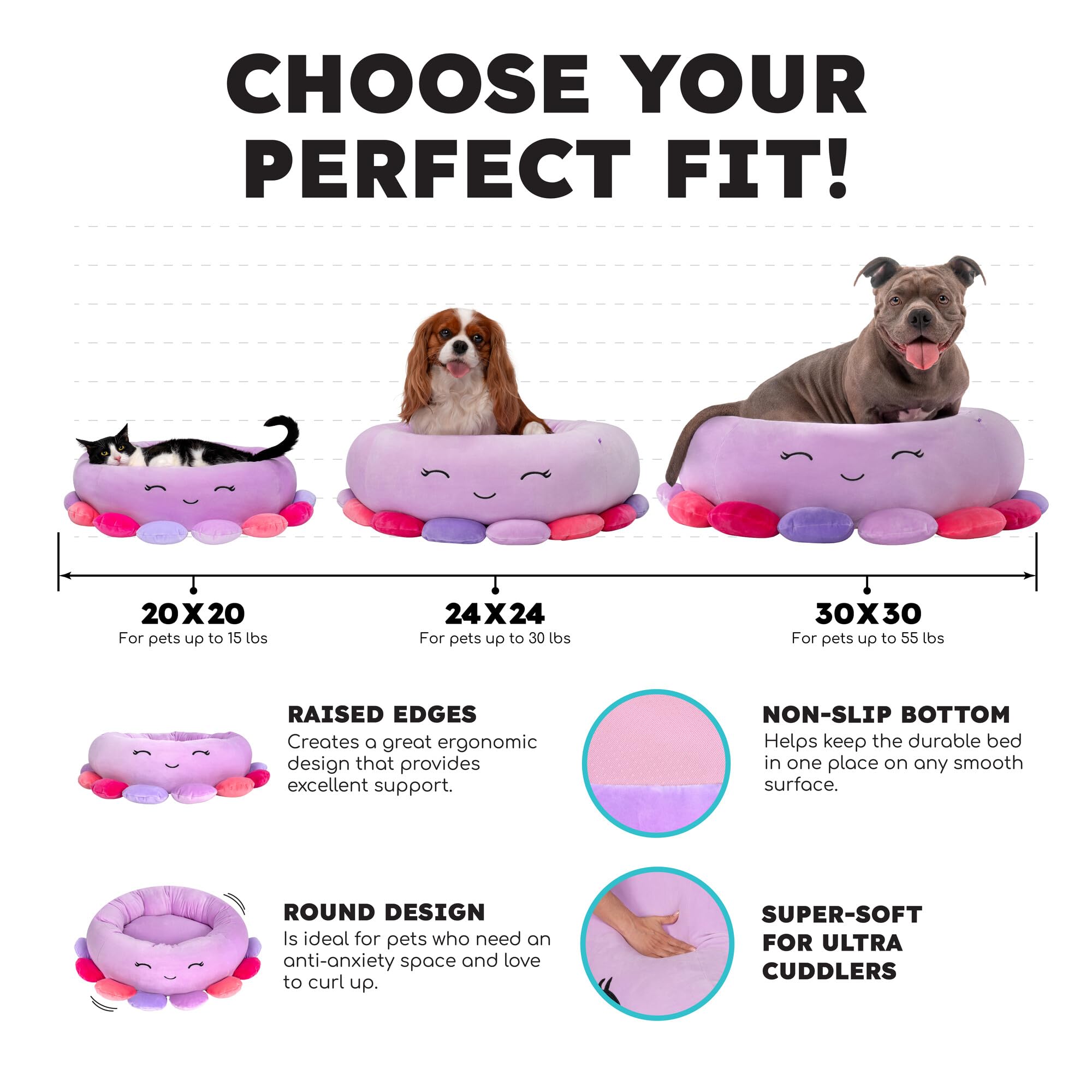 Foto 2 | Cama Para Mascotas Squishmallows Original Tatiana The Dragon 50 Cm - Venta Internacional.