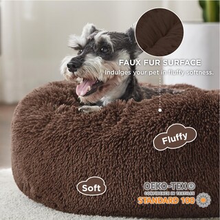 Foto 2 | Cama Calmante Para Mascotas Para Perros Pequeños Y Medianos, Rosquilla Y Café - Venta Internacional.