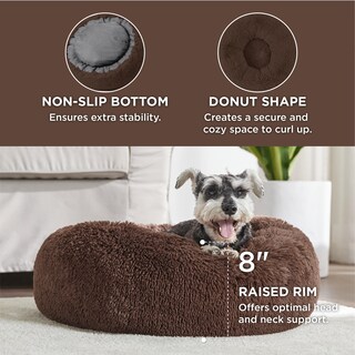 Foto 3 | Cama Calmante Para Mascotas Para Perros Pequeños Y Medianos, Rosquilla Y Café - Venta Internacional.