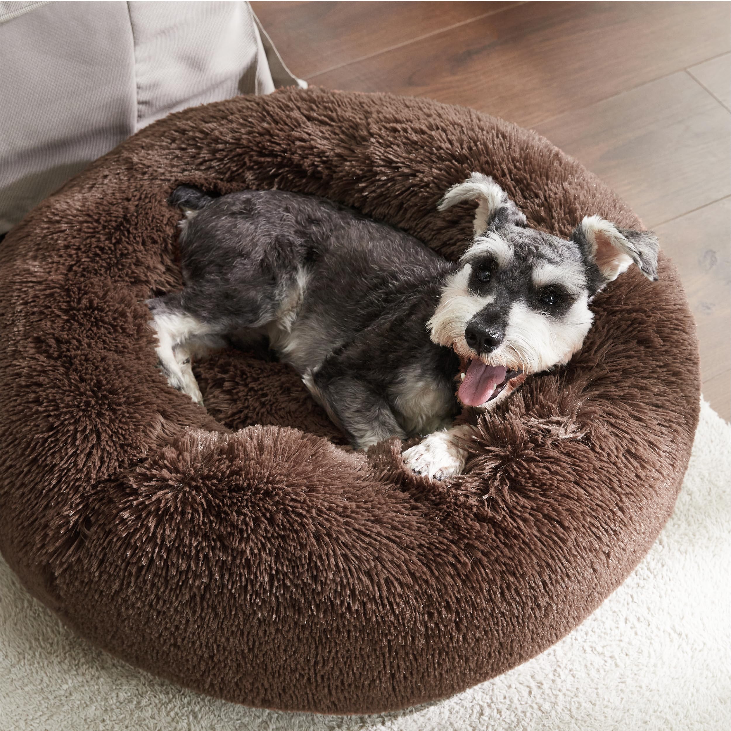 Foto 5 pulgar | Cama Calmante Para Mascotas Para Perros Pequeños Y Medianos, Rosquilla Y Café - Venta Internacional.