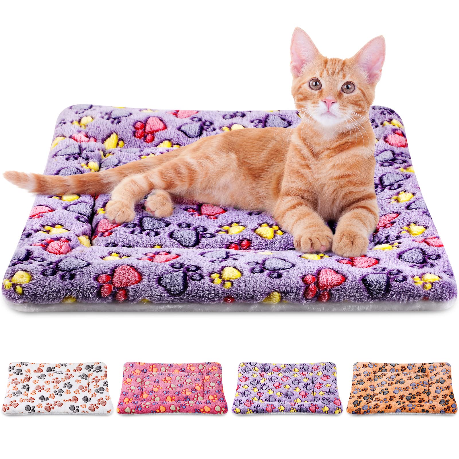 Paquete De 4 Alfombrillas Para Mascotas, Forro Polar Reversible Ultrasuave Para Animales Pequeños - Venta Internacional