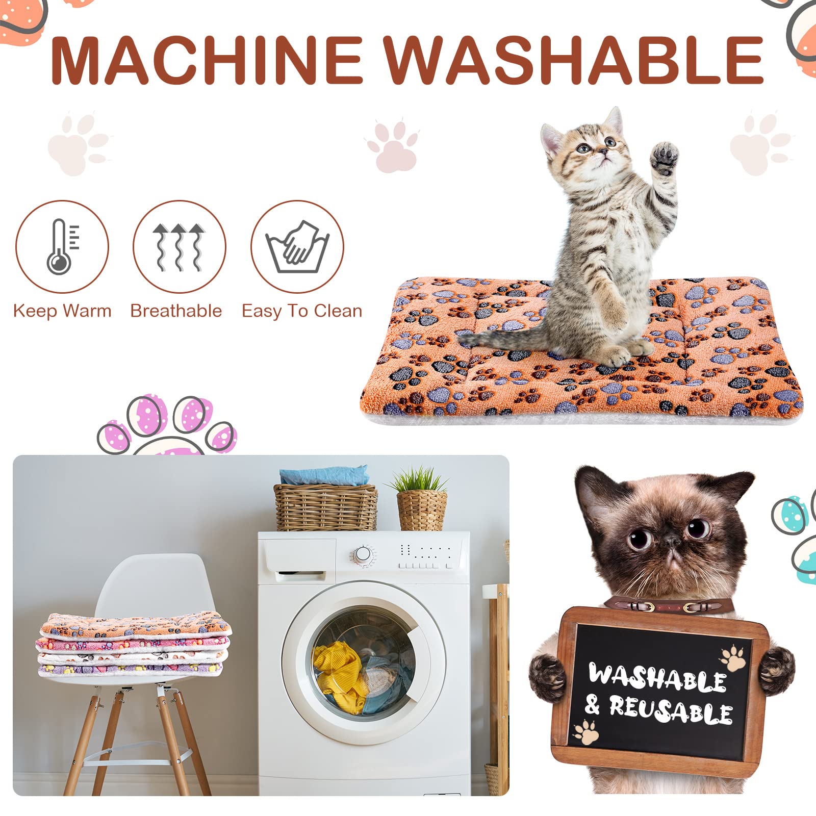 Foto 5 | Paquete De 4 Alfombrillas Para Mascotas, Forro Polar Reversible Ultrasuave Para Animales Pequeños - Venta Internacional