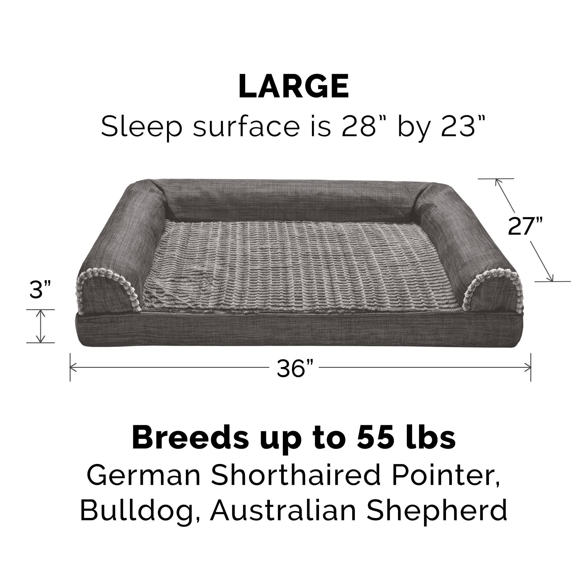 Foto 3 pulgar | Cama Ortopédica Para Perros Furhaven Con Cojines Extraíbles Y Funda Lavable - Venta Internacional.