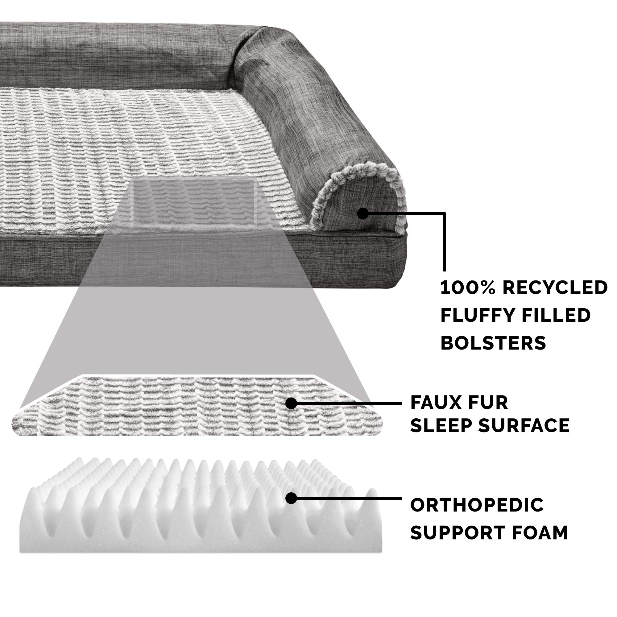 Foto 5 pulgar | Cama Ortopédica Para Perros Furhaven Con Cojines Extraíbles Y Funda Lavable - Venta Internacional.