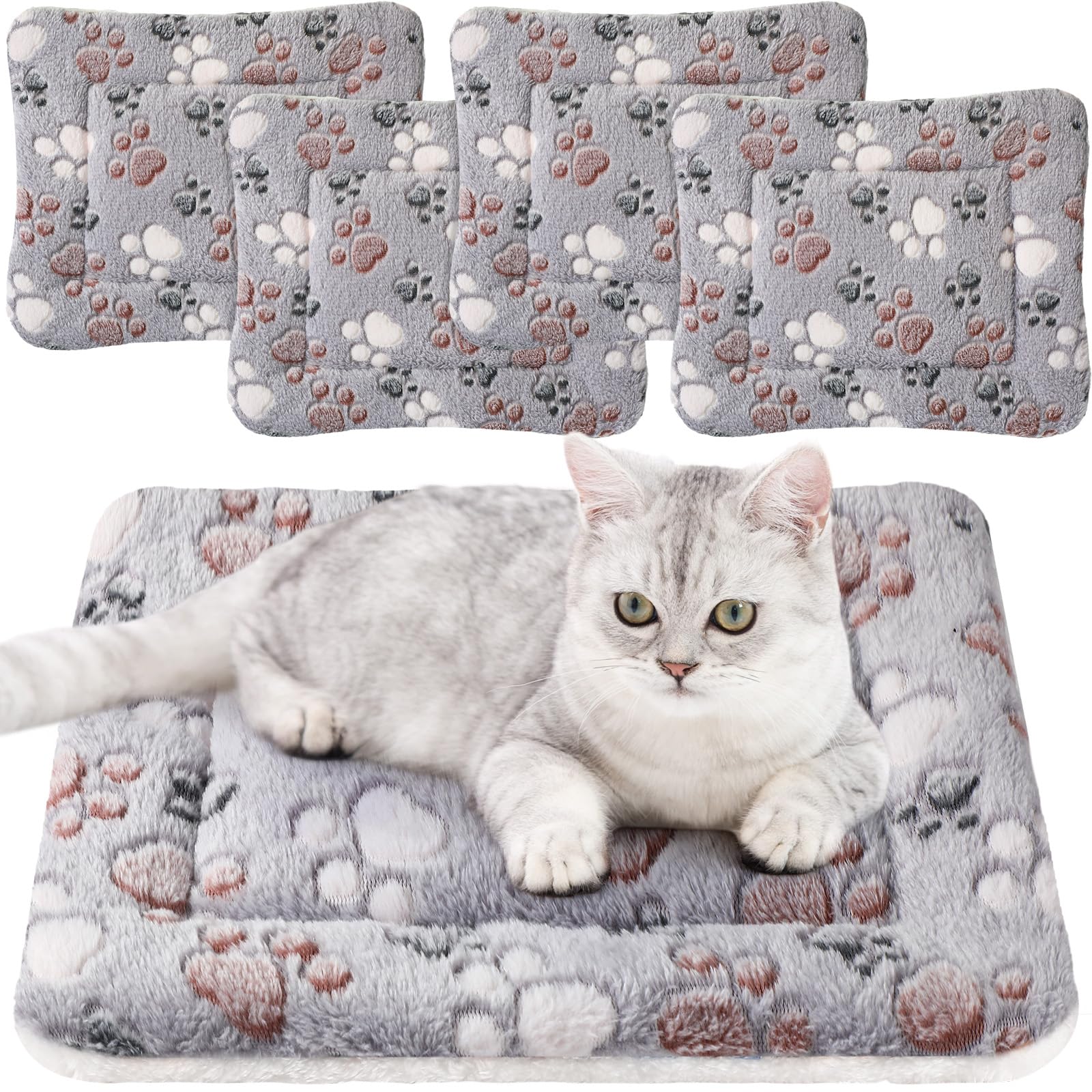 Paquete De 4 Alfombrillas Para Mascotas, Forro Polar Reversible Ultrasuave Para Animales Pequeños - Venta Internacional