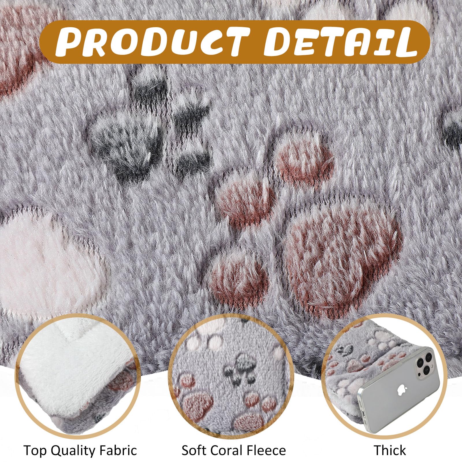 Foto 3 | Paquete De 4 Alfombrillas Para Mascotas, Forro Polar Reversible Ultrasuave Para Animales Pequeños - Venta Internacional