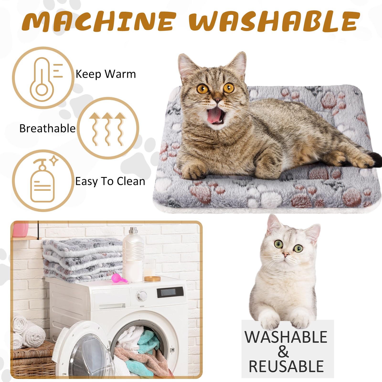 Foto 5 pulgar | Paquete De 4 Alfombrillas Para Mascotas, Forro Polar Reversible Ultrasuave Para Animales Pequeños - Venta Internacional