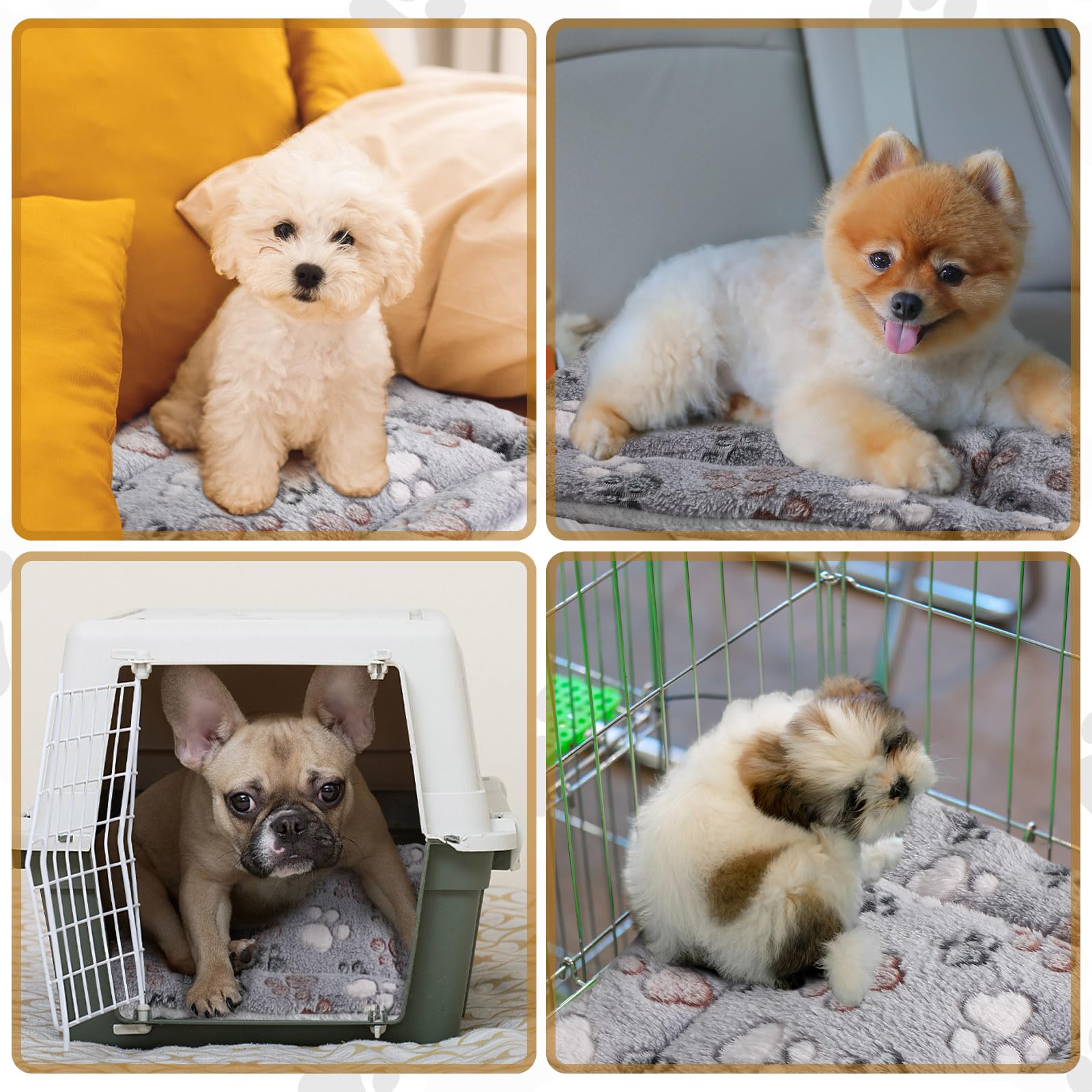 Foto 6 pulgar | Paquete De 4 Alfombrillas Para Mascotas, Forro Polar Reversible Ultrasuave Para Animales Pequeños - Venta Internacional