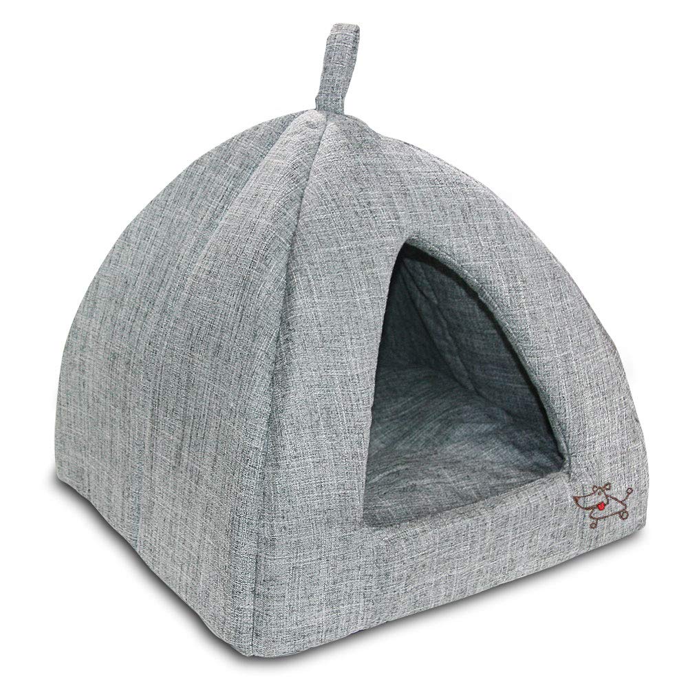 Cama Blanda Pet Tent Best Pet Supplies Para Perros Y Gatos, Lino Gris - Venta Internacional.