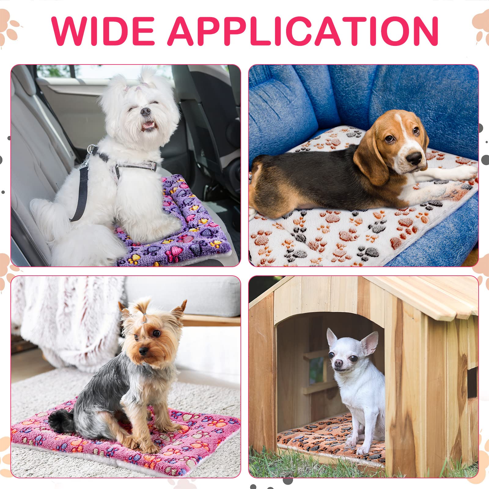 Foto 5 pulgar | Paquete De 4 Alfombrillas Para Mascotas, Forro Polar Reversible Ultrasuave Para Animales Pequeños - Venta Internacional