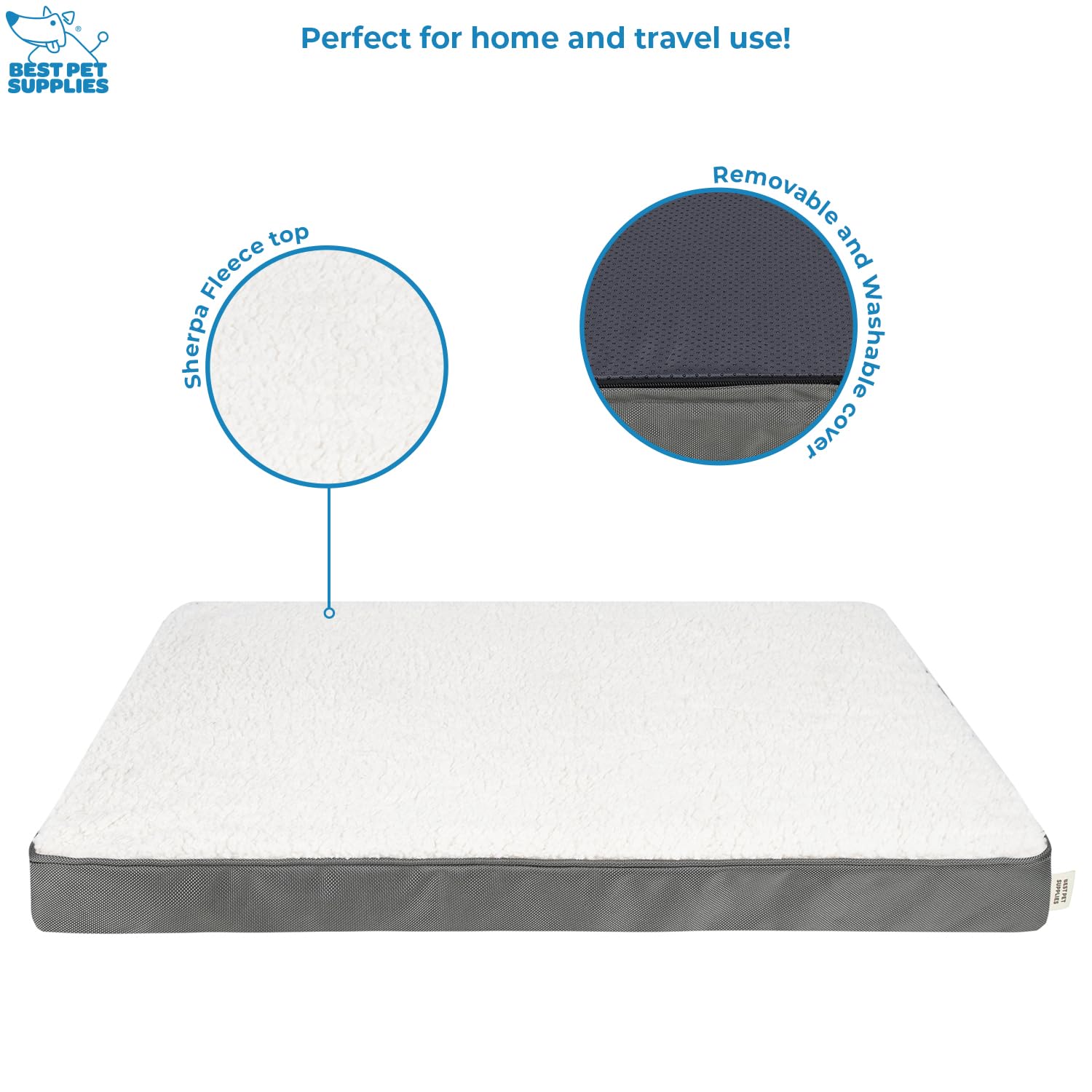 Foto 2 | Alfombrilla Plana Para Perros, Impermeable, Con Espuma Ortopédica, Color Gris - Venta Internacional.