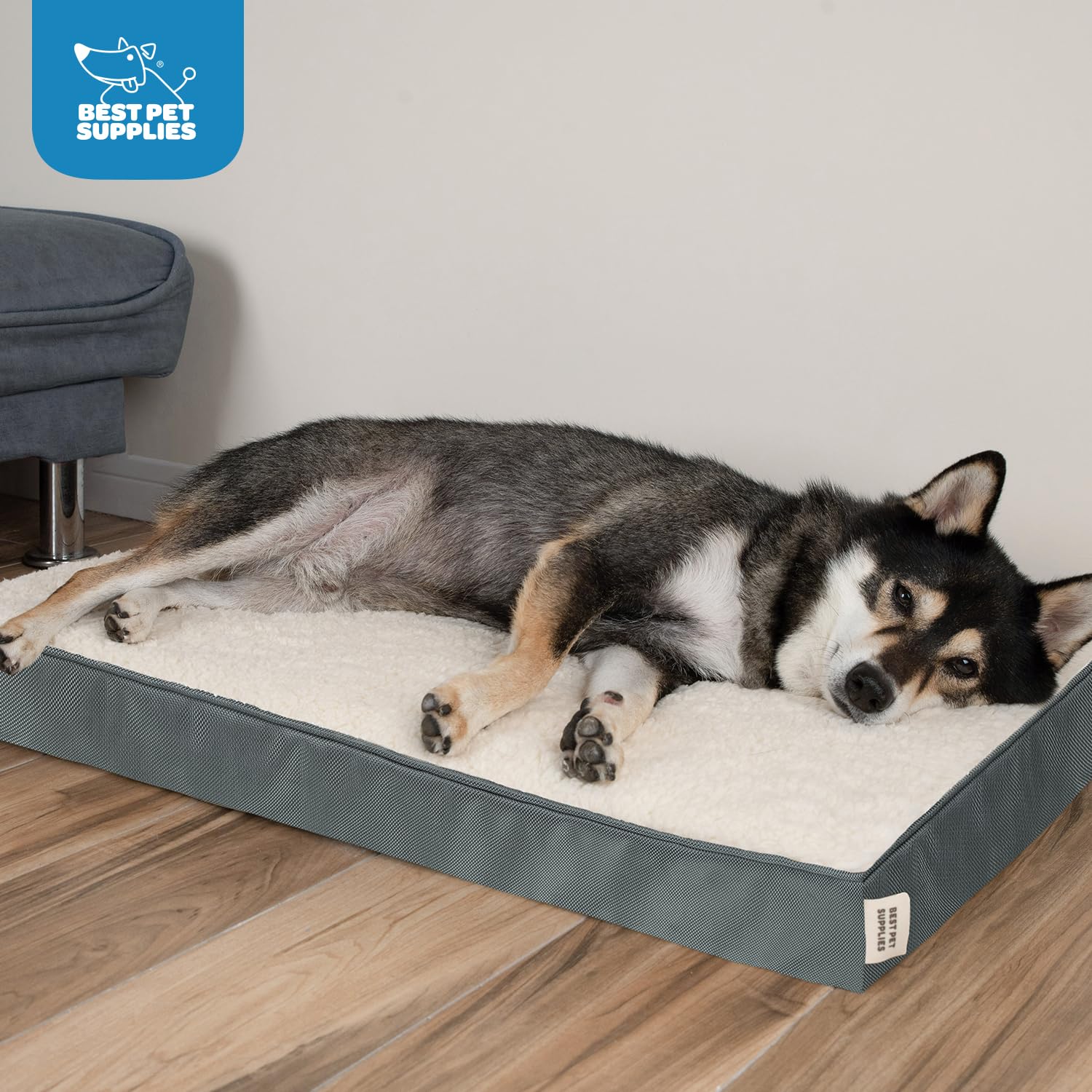 Foto 4 | Alfombrilla Plana Para Perros, Impermeable, Con Espuma Ortopédica, Color Gris - Venta Internacional.
