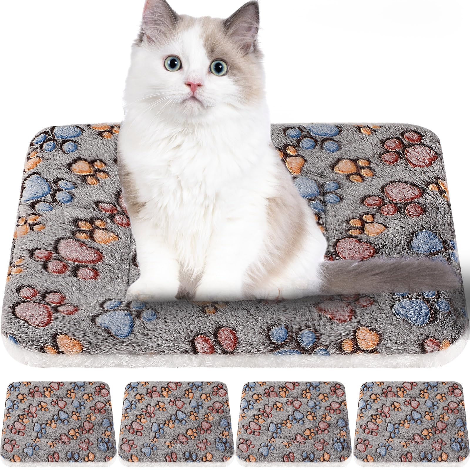 Paquete De 4 Alfombrillas Para Mascotas, Forro Polar Reversible Ultrasuave Para Animales Pequeños - Venta Internacional