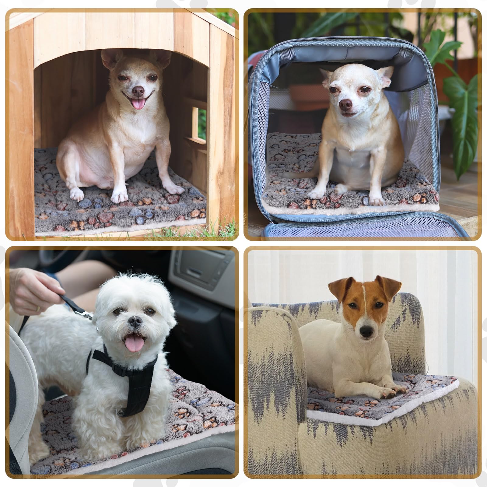 Foto 7 pulgar | Paquete De 4 Alfombrillas Para Mascotas, Forro Polar Reversible Ultrasuave Para Animales Pequeños - Venta Internacional
