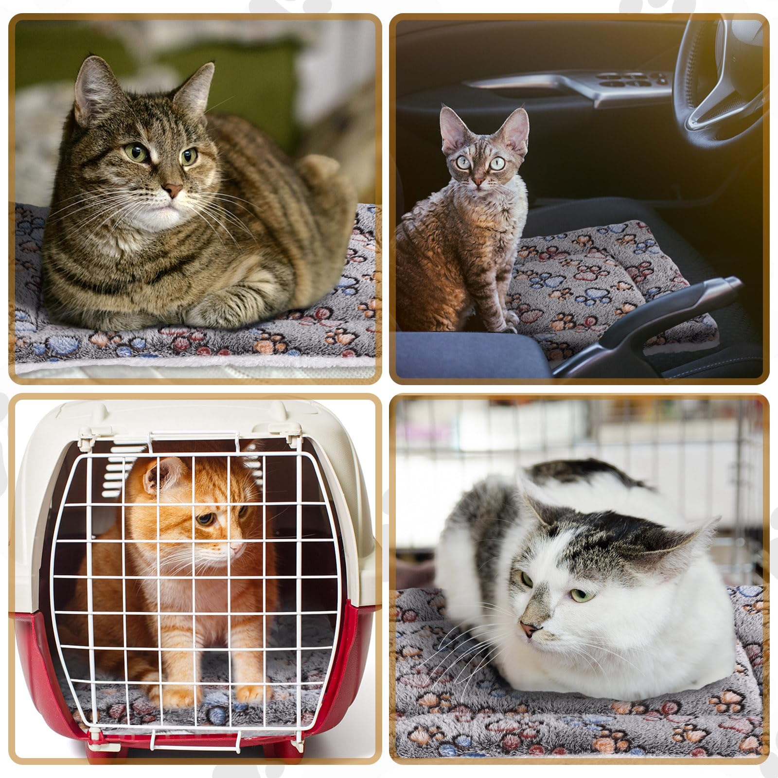Foto 8 pulgar | Paquete De 4 Alfombrillas Para Mascotas, Forro Polar Reversible Ultrasuave Para Animales Pequeños - Venta Internacional