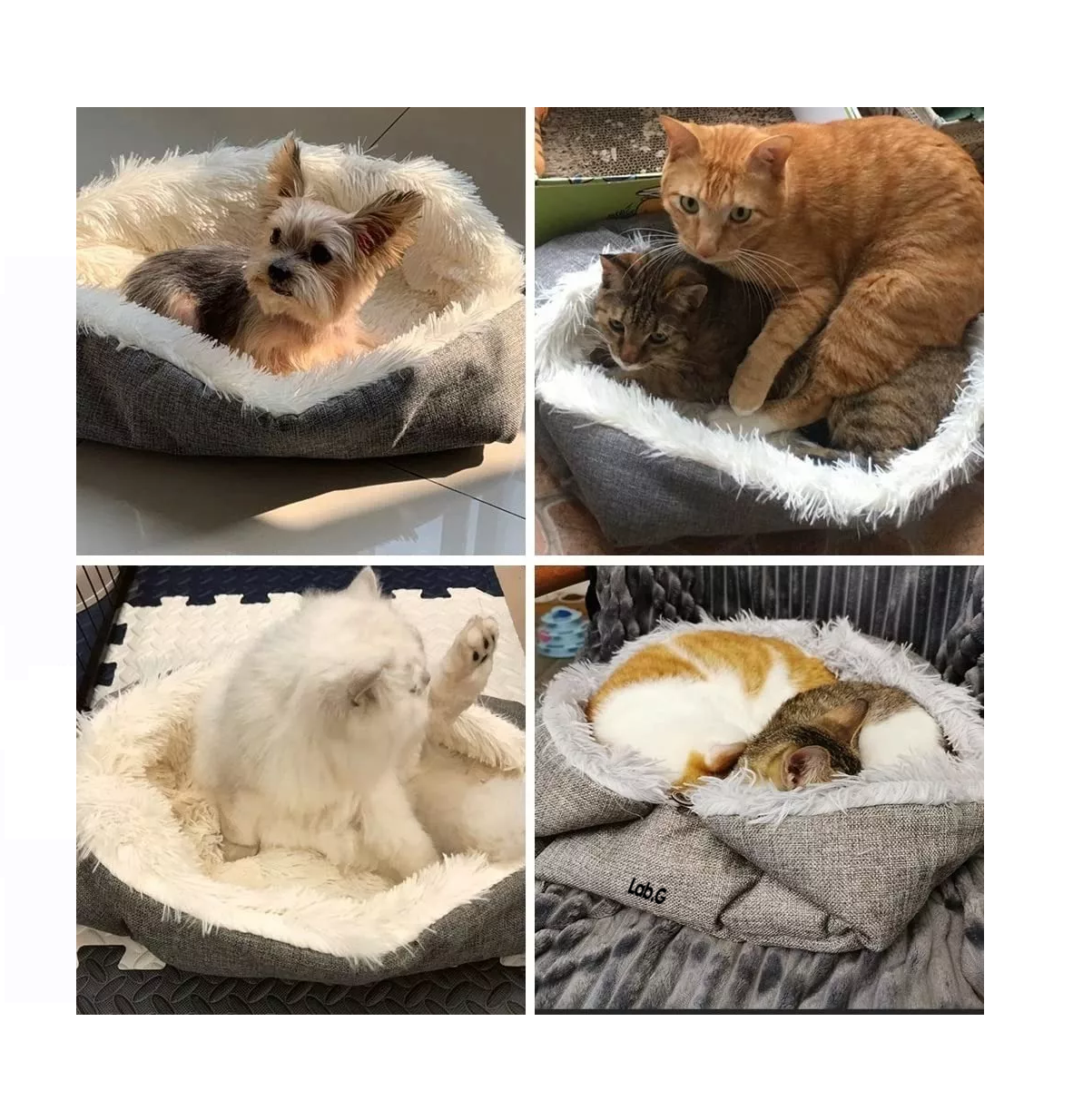 Foto 3 pulgar | Cama Para Gatos Mascotas Perros Suave Manta Lavable Plegable Gris