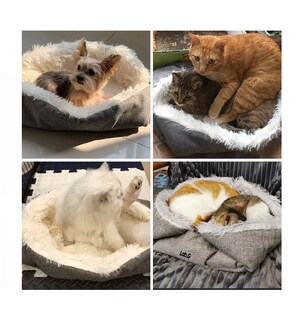 Foto 2 | Cama Para Gatos Mascotas Perros Suave Manta Lavable Plegable Gris