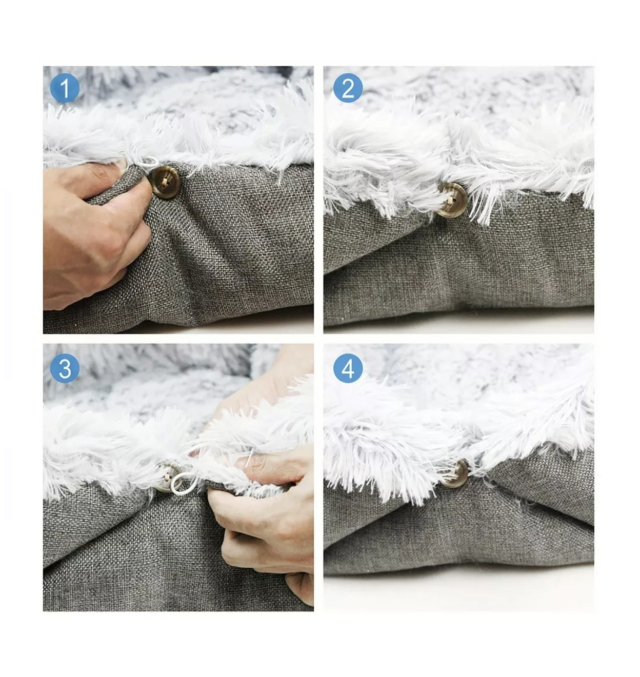 Foto 4 pulgar | Cama Para Gatos Mascotas Perros Suave Manta Lavable Plegable Gris