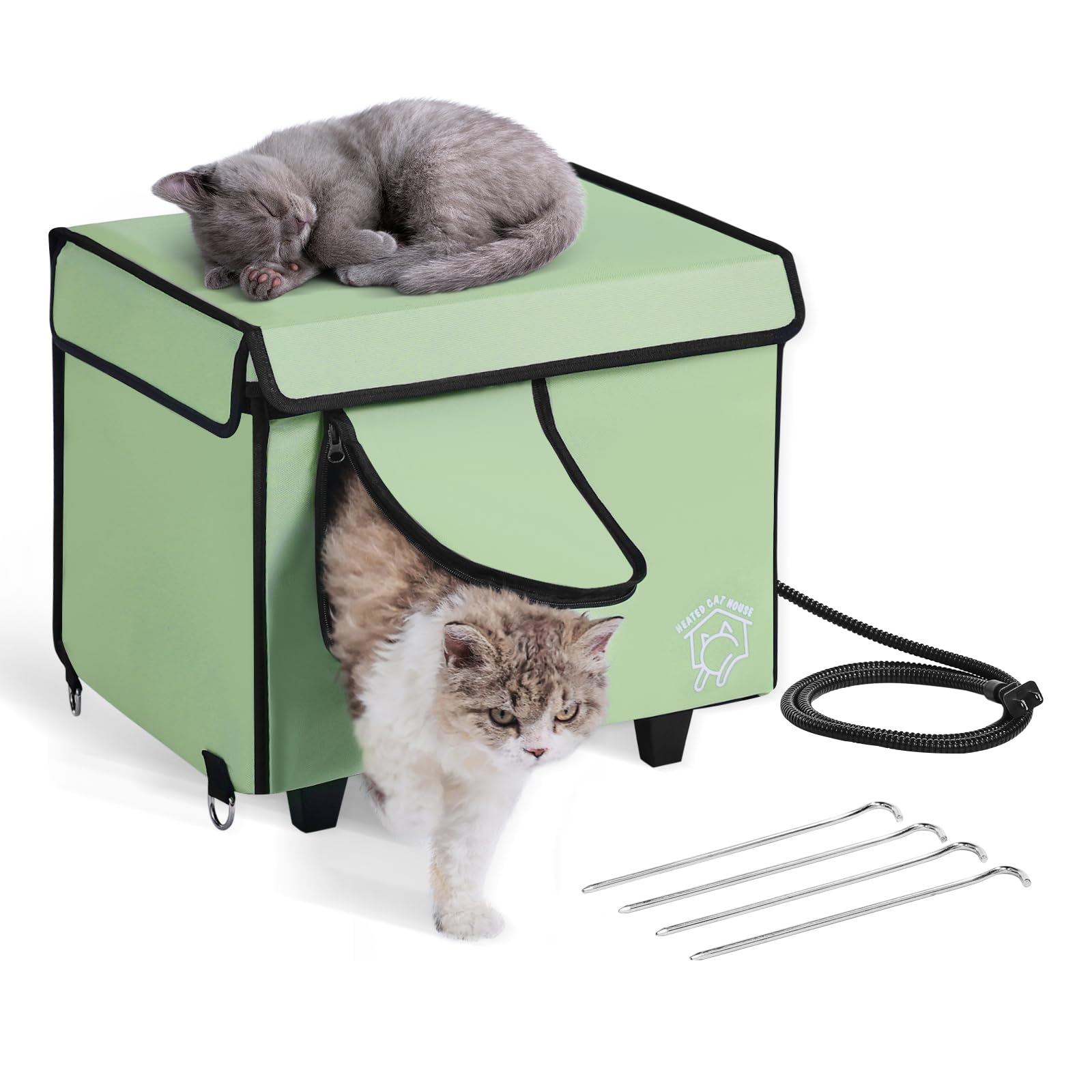Tela Oxford Vevor Elevated Heated 900d De Cat House, Color Verde Claro - Venta Internacional.