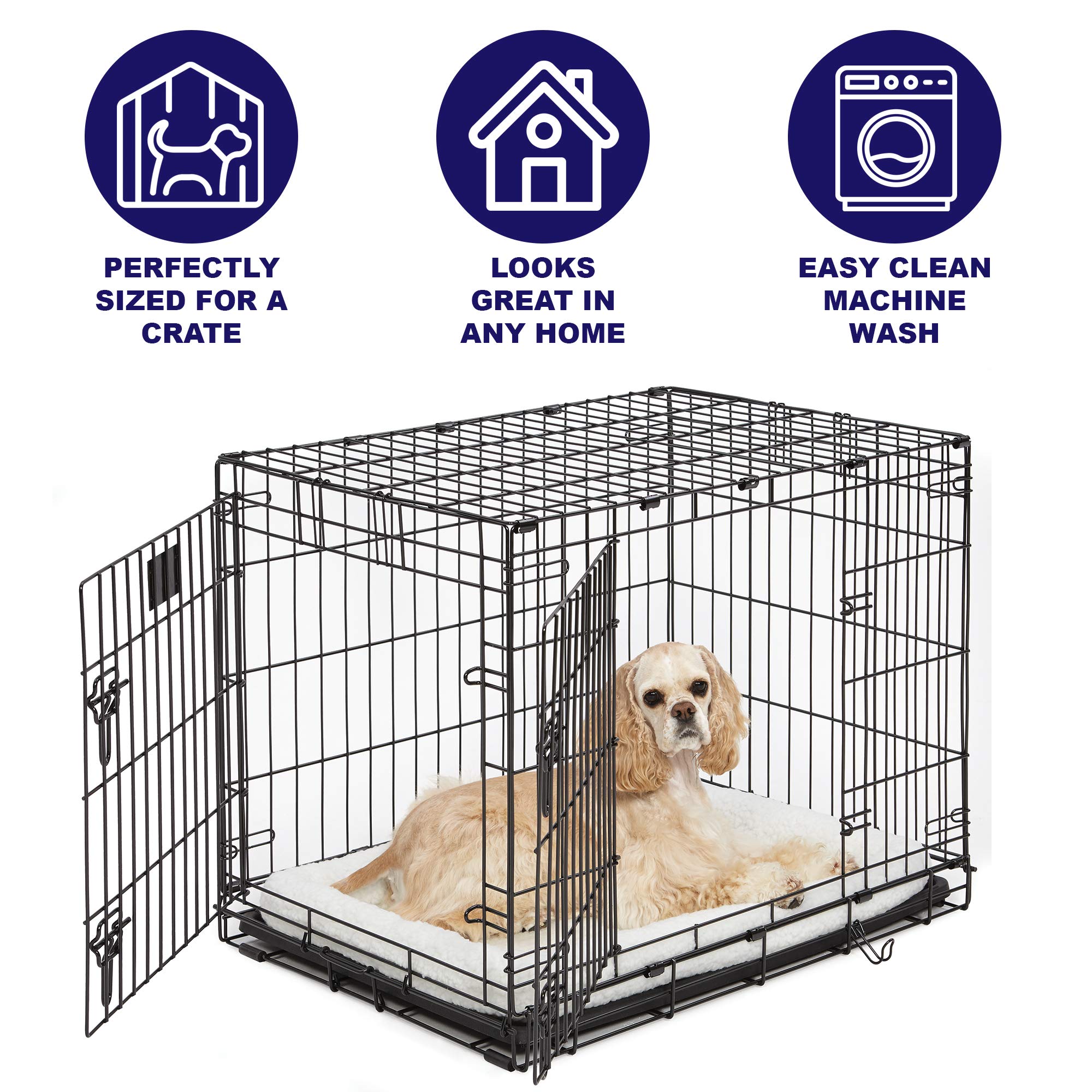 Foto 4 pulgar | Cama Para Perros Midwest Homes For Pets Bolster, Forro Polar Blanco De 24 Pulgadas - Venta Internacional.