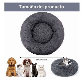 Foto 2 | Cama De Felpa, Cama Para Perro Y Gatodiámetro 60cm Gris
