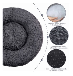 Foto 3 | Cama De Felpa, Cama Para Perro Y Gatodiámetro 60cm Gris