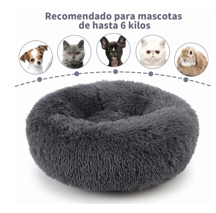Foto 5 pulgar | Cama De Felpa, Cama Para Perro Y Gatodiámetro 60cm Gris