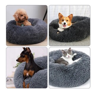Foto 5 | Cama De Felpa, Cama Para Perro Y Gatodiámetro 60cm Gris