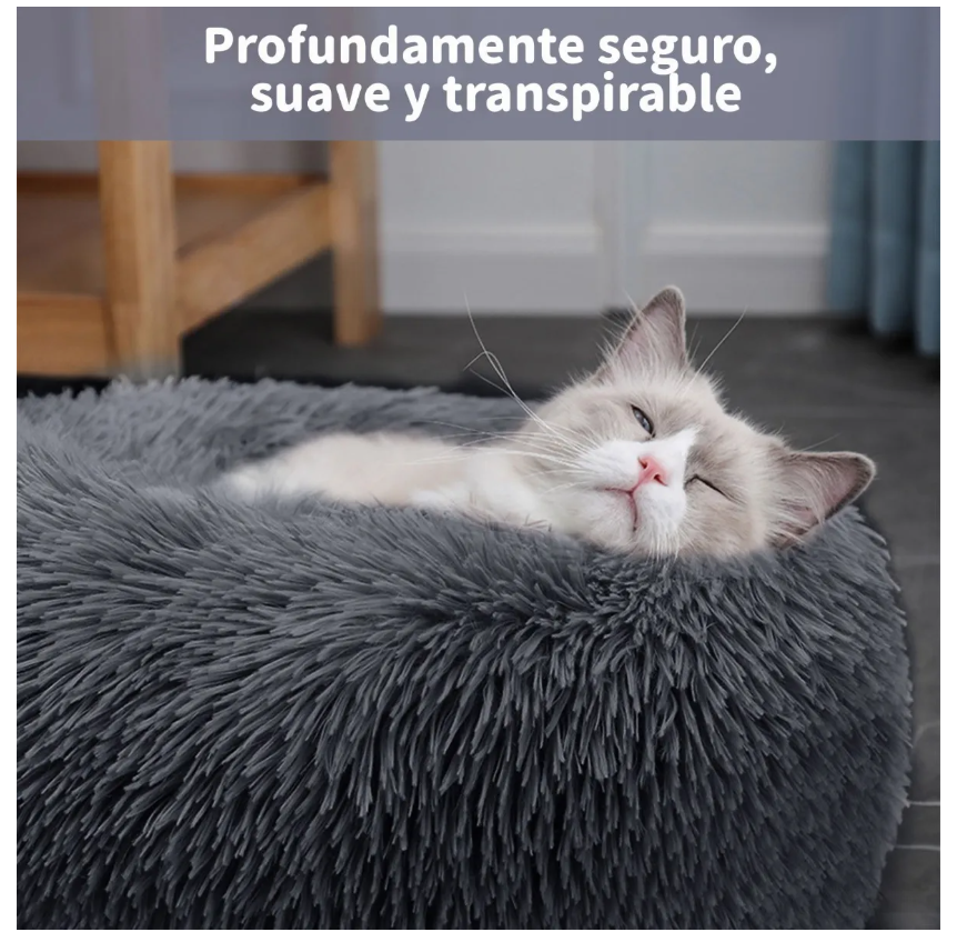 Foto 7 pulgar | Cama De Felpa, Cama Para Perro Y Gatodiámetro 60cm Gris