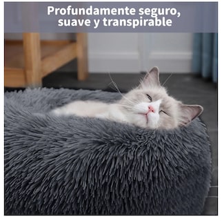 Foto 6 | Cama De Felpa, Cama Para Perro Y Gatodiámetro 60cm Gris