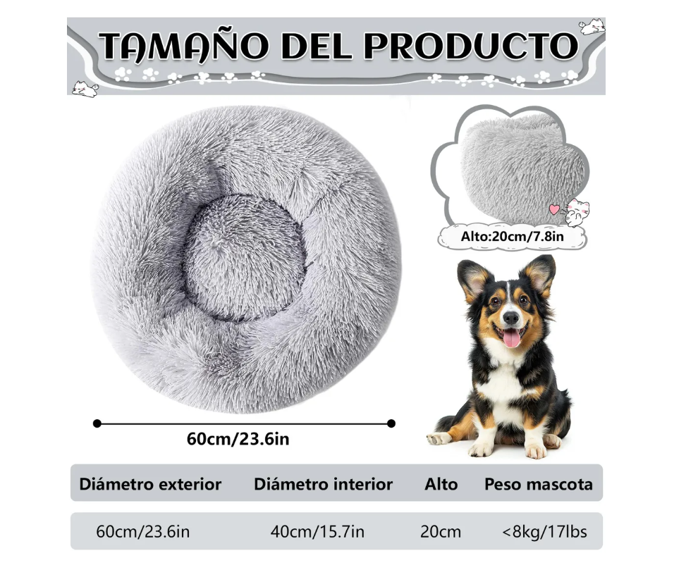 Foto 3 pulgar | Camas Para Perros Y Gatos Para Mediano De Camas 60cm Lavable