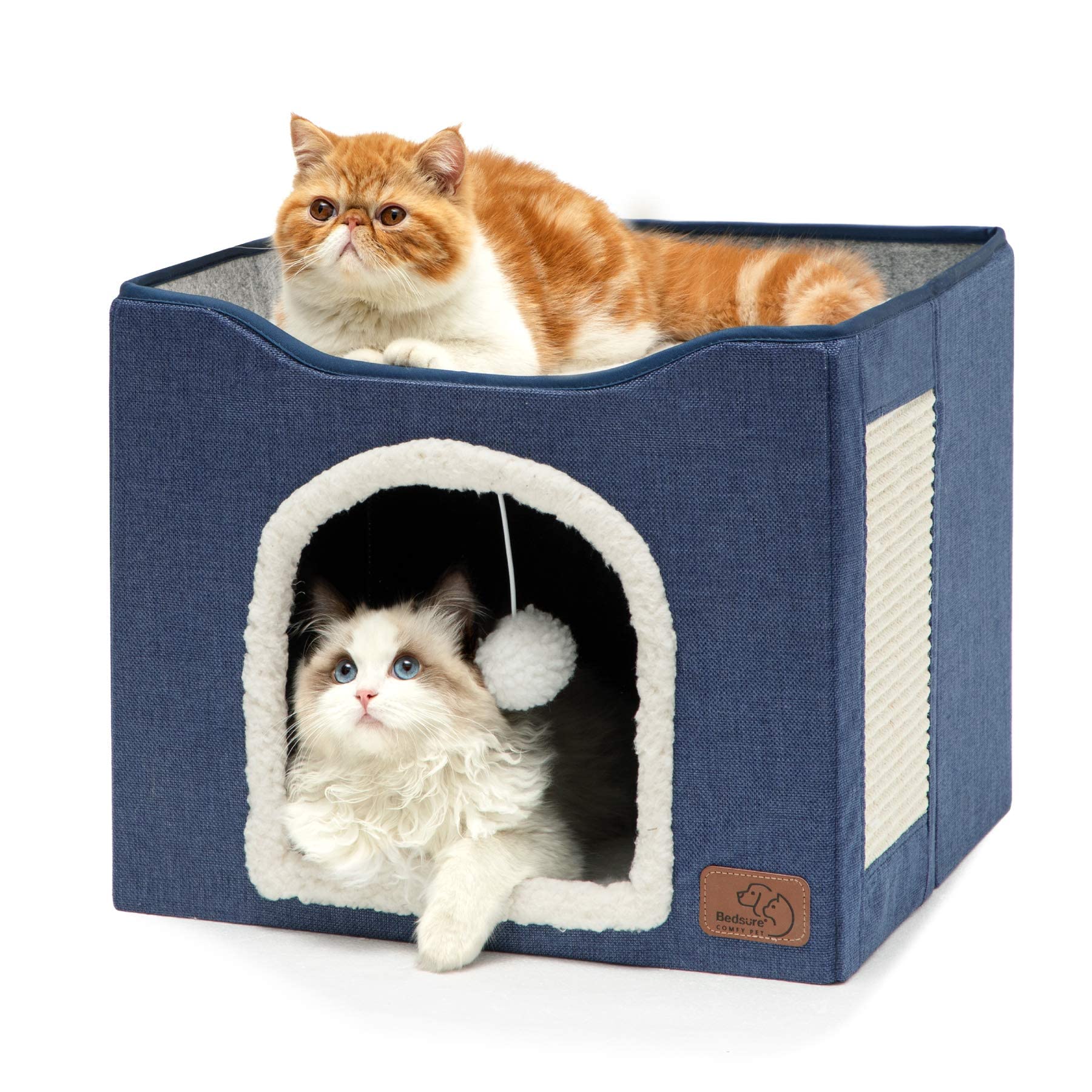 Cama Para Gatos Bedsure Cat Cave Para Gatos De Interior Con Almohadilla Rascadora B - Venta Internacional.