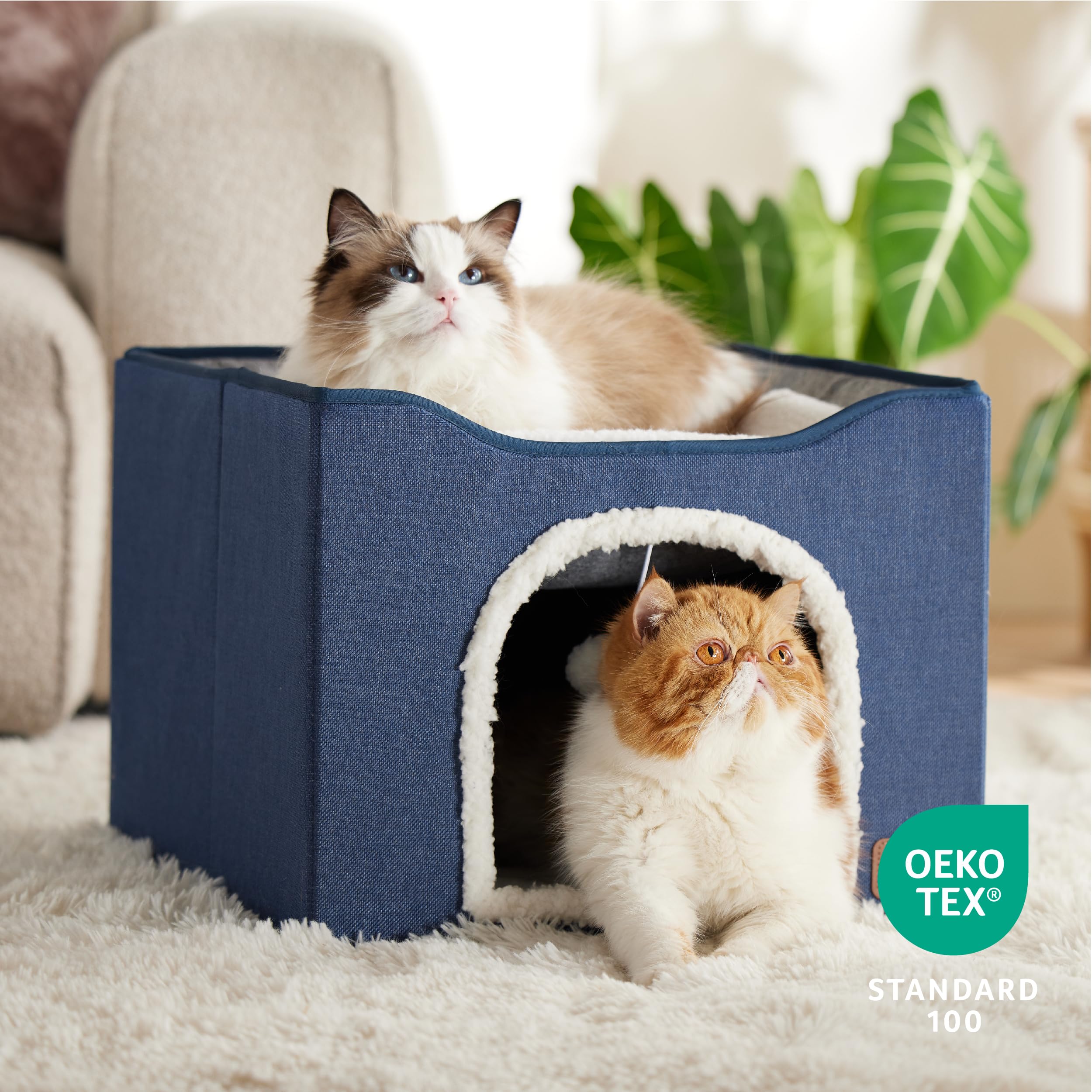 Foto 5 | Cama Para Gatos Bedsure Cat Cave Para Gatos De Interior Con Almohadilla Rascadora B - Venta Internacional.