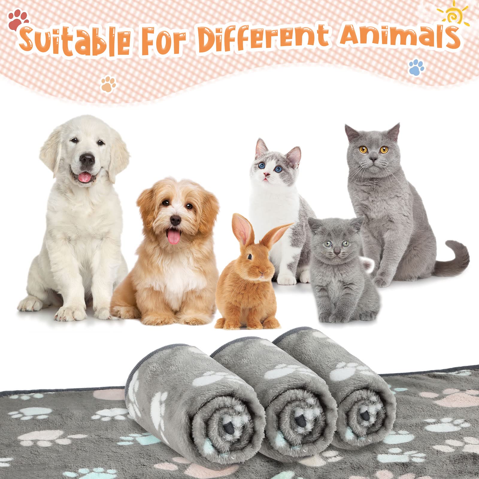 Foto 5 pulgar | Manta Polar Con Estampado De Patas Para Perros Y Gatos, 4 Unidades - Venta Internacional.