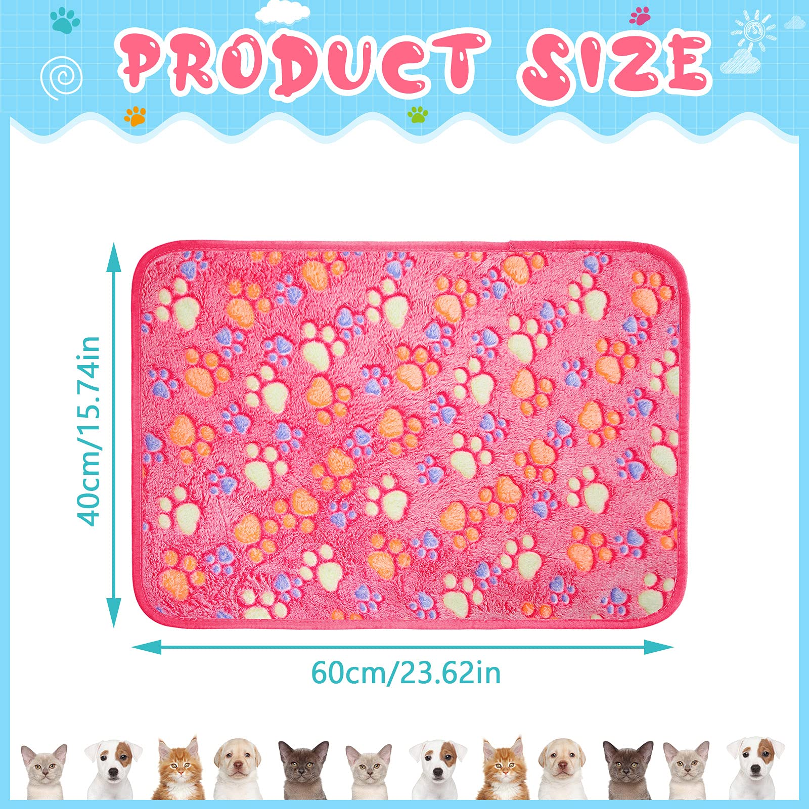 Foto 5 pulgar | Manta Para Perro, Diseño De Tatuajes, Estampado De Patas, Para Mascotas, Cachorros Y Gatos, Color Ro - Venta Interna