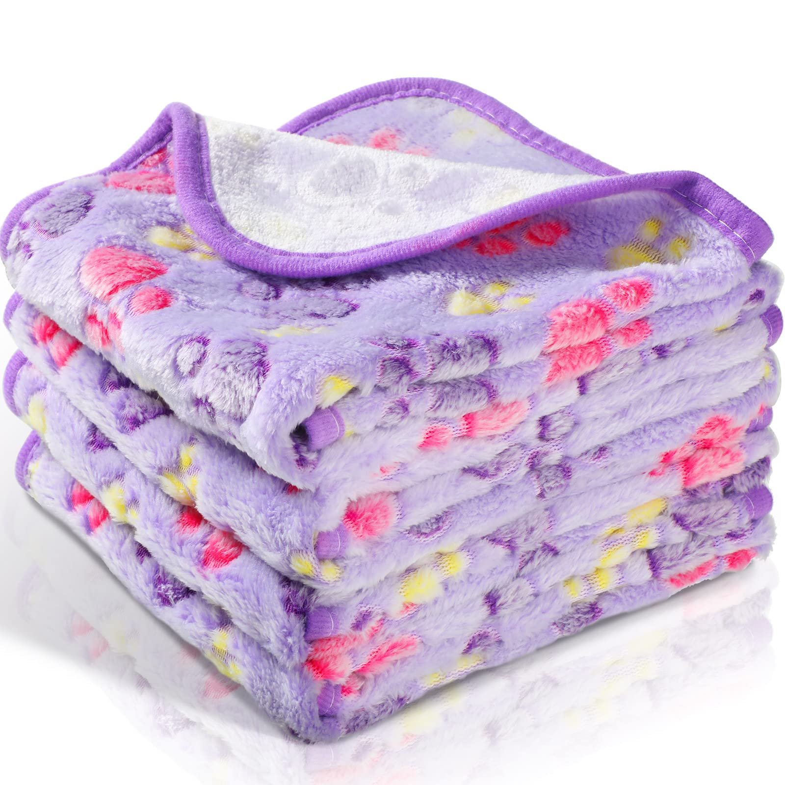 Foto 1 | Manta Polar Con Estampado De Patas Y Tatuajes Para Mascotas, Cachorros Y Gatos, Color Morado - Venta Internacional.