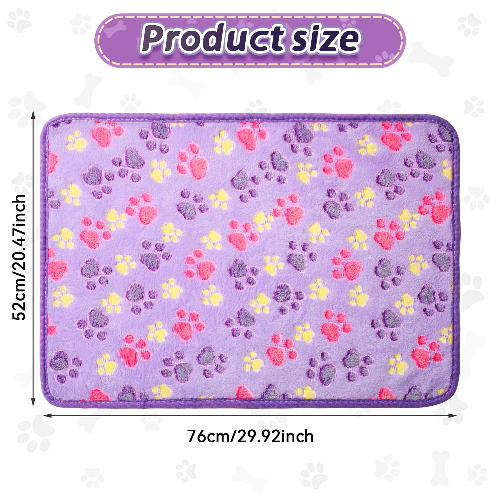 Foto 3 | Manta Polar Con Estampado De Patas Y Tatuajes Para Mascotas, Cachorros Y Gatos, Color Morado - Venta Internacional.