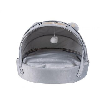 Foto 3 | Cama Para Gatos Huoguo, Extraíble, Lavable Y Semicerrada, Gris Cálido - Venta Internacional.