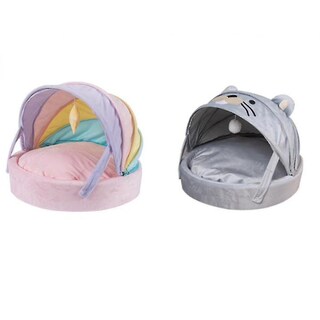 Foto 5 | Cama Para Gatos Huoguo, Extraíble, Lavable Y Semicerrada, Gris Cálido - Venta Internacional.